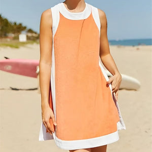Ensemble deux pièces en coton sans manches pour femme