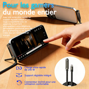 كابل شحن ثوري مزود بحامل مدمج