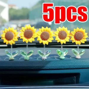 Décorations florales dans la voiture