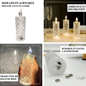 ✨ Bougeoir en cristal rose - Charme romantique
