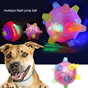 Jouet pour animaux de compagnie boule sautante lumineuse