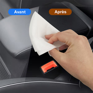 Lingettes nettoyantes et lustrantes pour intérieur de voiture (80 pièces/sachet)