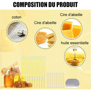 Bougie d'oreille en cire d'abeille naturelle