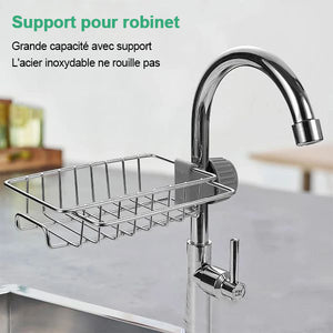 Panier de rangement pour robinet en acier inoxydable