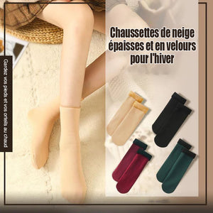 Chaussettes neige femme velours épais