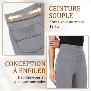 Pantalon haute stretch multipoches