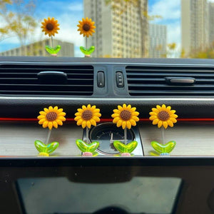 Décorations florales dans la voiture