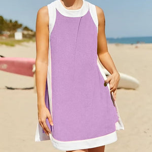 Ensemble deux pièces en coton sans manches pour femme