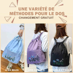 Sac de yoga simple brodé avec cordon de serrage