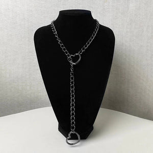 Collier coeur punk gothique