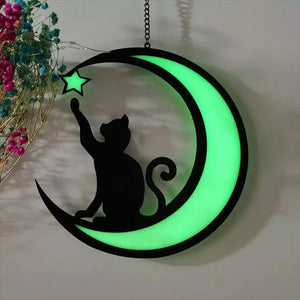 Pendentif dos de chat lune