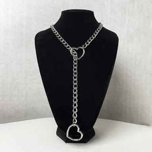 Collier coeur punk gothique