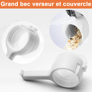 Pince de fermeture pour sachet alimentaire avec bec verseur