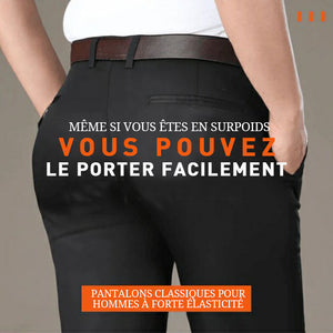 Pantalon classique à haute élasticité pour hommes