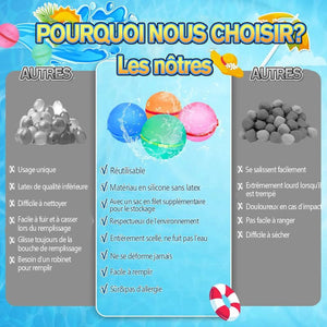 Ballons de bombes à eau réutilisables et auto-étanches