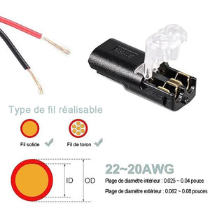 Connecteur enfichable de fil avec boucle de verrouillage