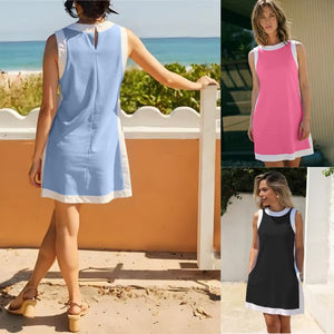 Ensemble deux pièces en coton sans manches pour femme