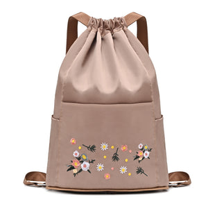 Sac de yoga simple brodé avec cordon de serrage