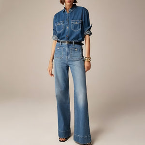 👖Pantalon ample taille haute à jambes larges