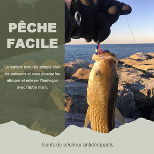 Gants de pêche antidérapants, protection des mains pour attraper du poisson