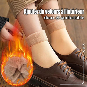 Chaussettes neige femme velours épais