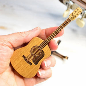 Boîte à médiators en bois pour guitare acoustique