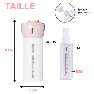 Bouteille distributrice de voyage 4 en 1