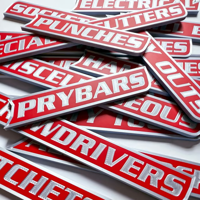 Lot de 12 étiquettes magnétiques pour boîte à outils