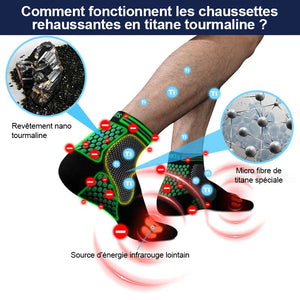 Chaussettes réhaussantes d'ions de titane Schorl infrarouge lointain