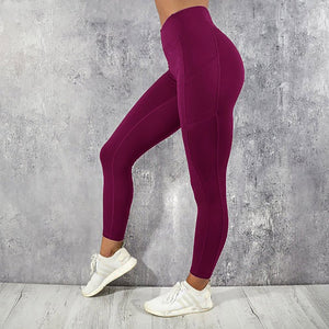 Leggings de sport extensible taille haute avec poches