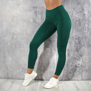 Leggings de sport extensible taille haute avec poches