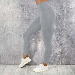 Leggings de sport extensible taille haute avec poches