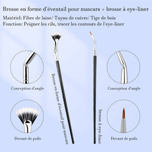 Pinceau en forme d'éventail plié à 120° (Offrir 1 pinceau d'eyeliner gratuitement)