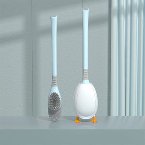 Brosse de toilette forme canard à polis doux à long manche