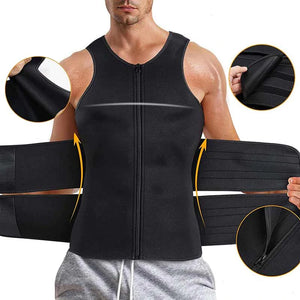 Gilet de sauna 2 en 1 avec entraîneur de taille pour hommes