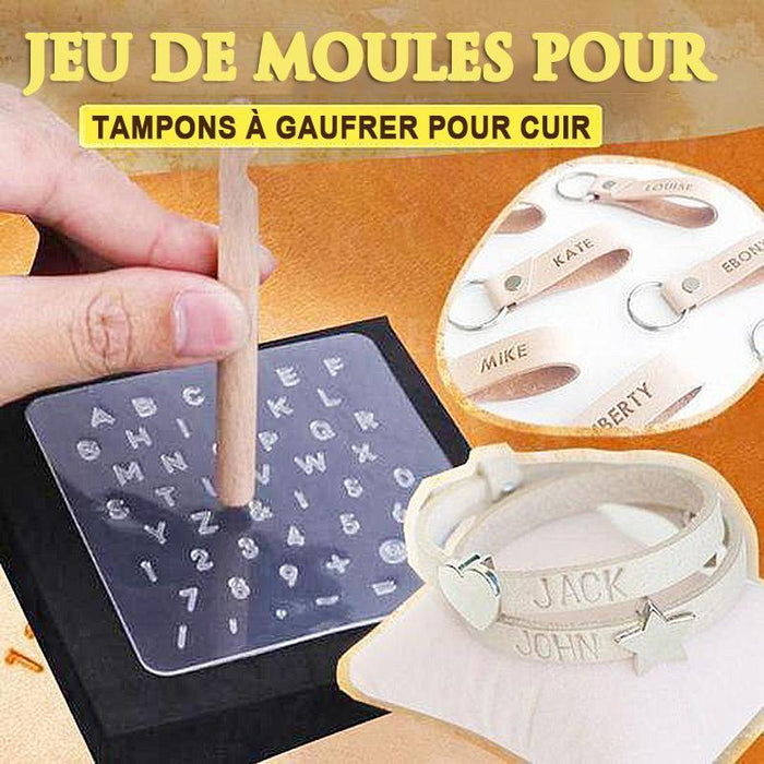 Jeu de moules pour tampons à gaufrer cuir