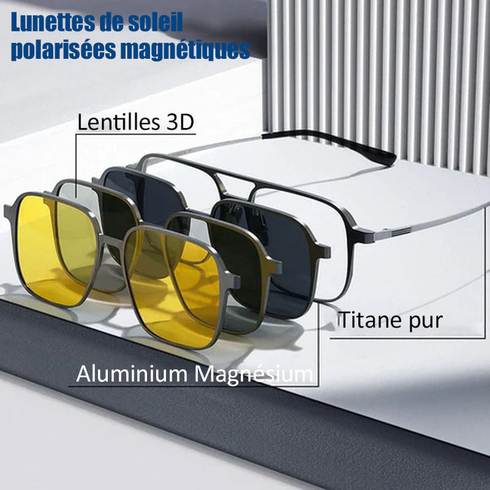 3 en 1 Lunettes de soleil polarisées magnétiques