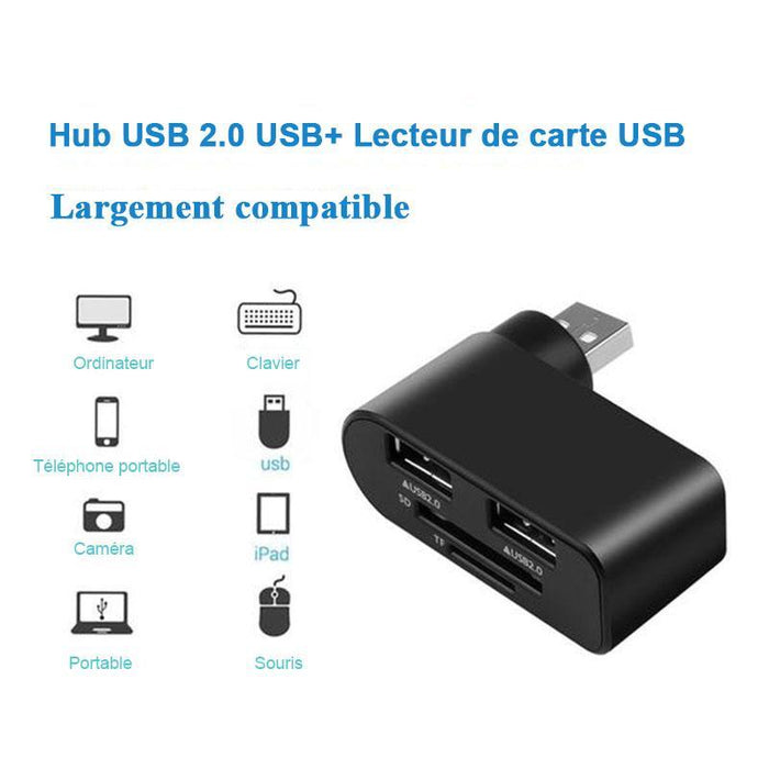 Concentrateur USB rotatif 4-en-1