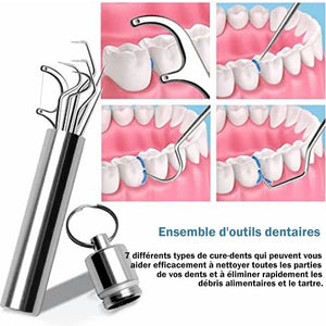 Ensemble de cure-dents en acier inoxydable (Acheter 1 obteniz 1 gratuitement)