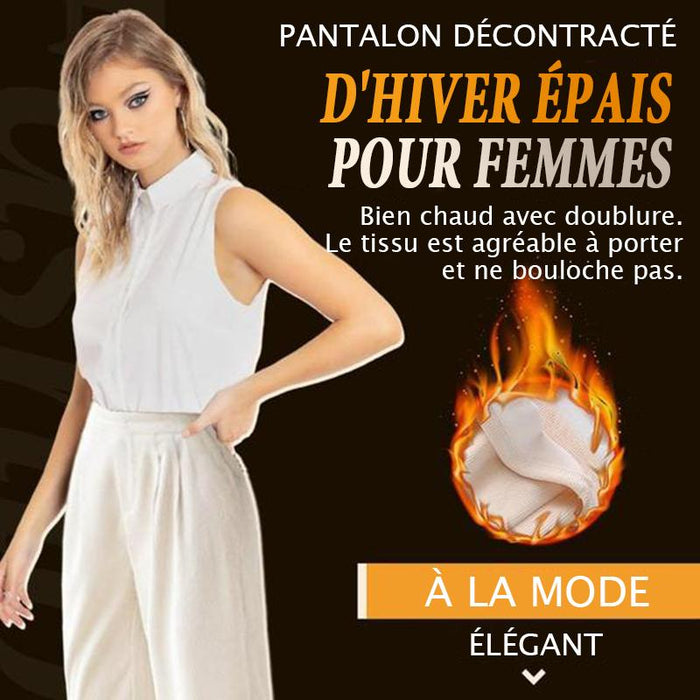 Pantalon décontracté d'hiver épais pour femmes