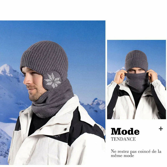 Ensemble bonnet et écharpe d'hiver bonnet tricoté chaud