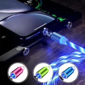 Câble de charge USB magnétique 3 en 1 LED