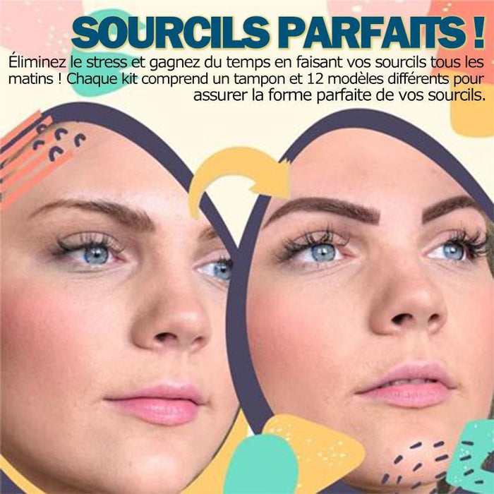 Set de poudre à sourcils(avec 12 pièces de cartes de sourcils)