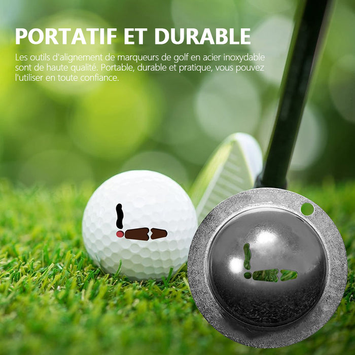 Outil d'alignement de marqueur de golf en acier inoxydable