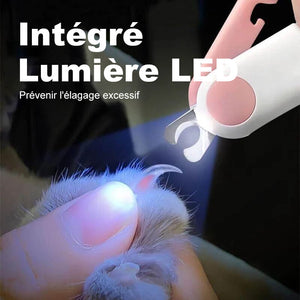 Coupe-ongles pour animaux de compagnie avec lumière LED