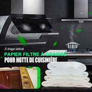 Papier filtre à graisse pour hottes de cuisinière à  tirage latérale