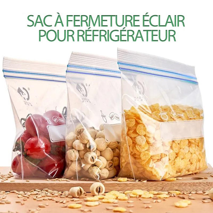 Sacs hermétiques réutilisables à fermeture éclair pour réfrigérateur