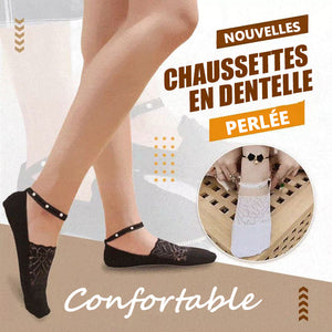 CHAUSSETTES EN DENTELLE PERLÉE