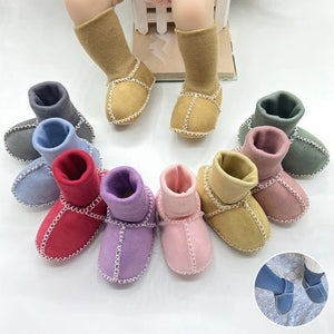 Chaussures chaussettes en fourrure chaude pour bébé