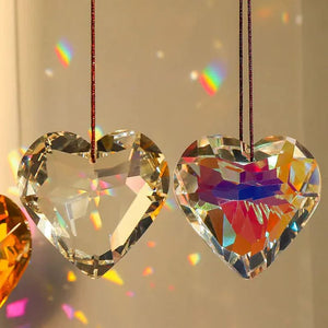 Pendentif prisme en forme de coeur